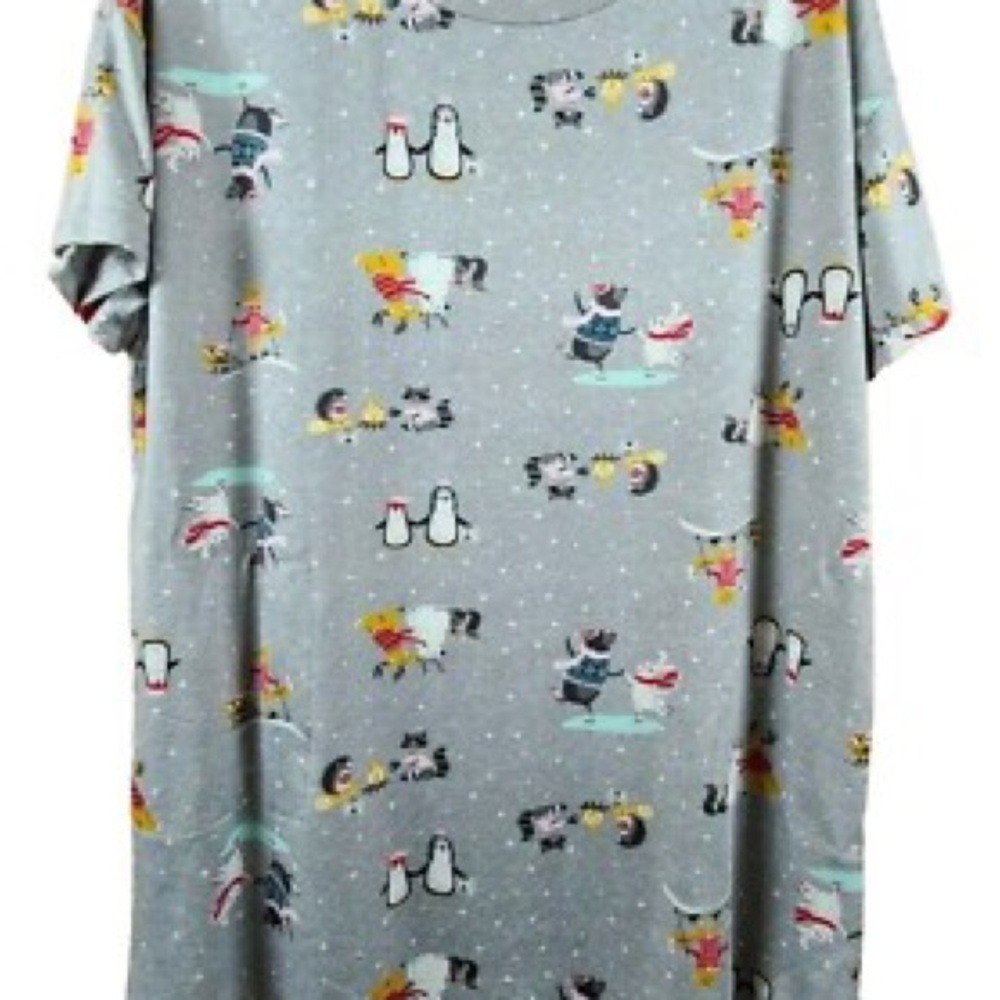 ❄️ Cute Winter Animal Print Sleep Shirt – Size L/XL ❄️ - Picture 2 of 4